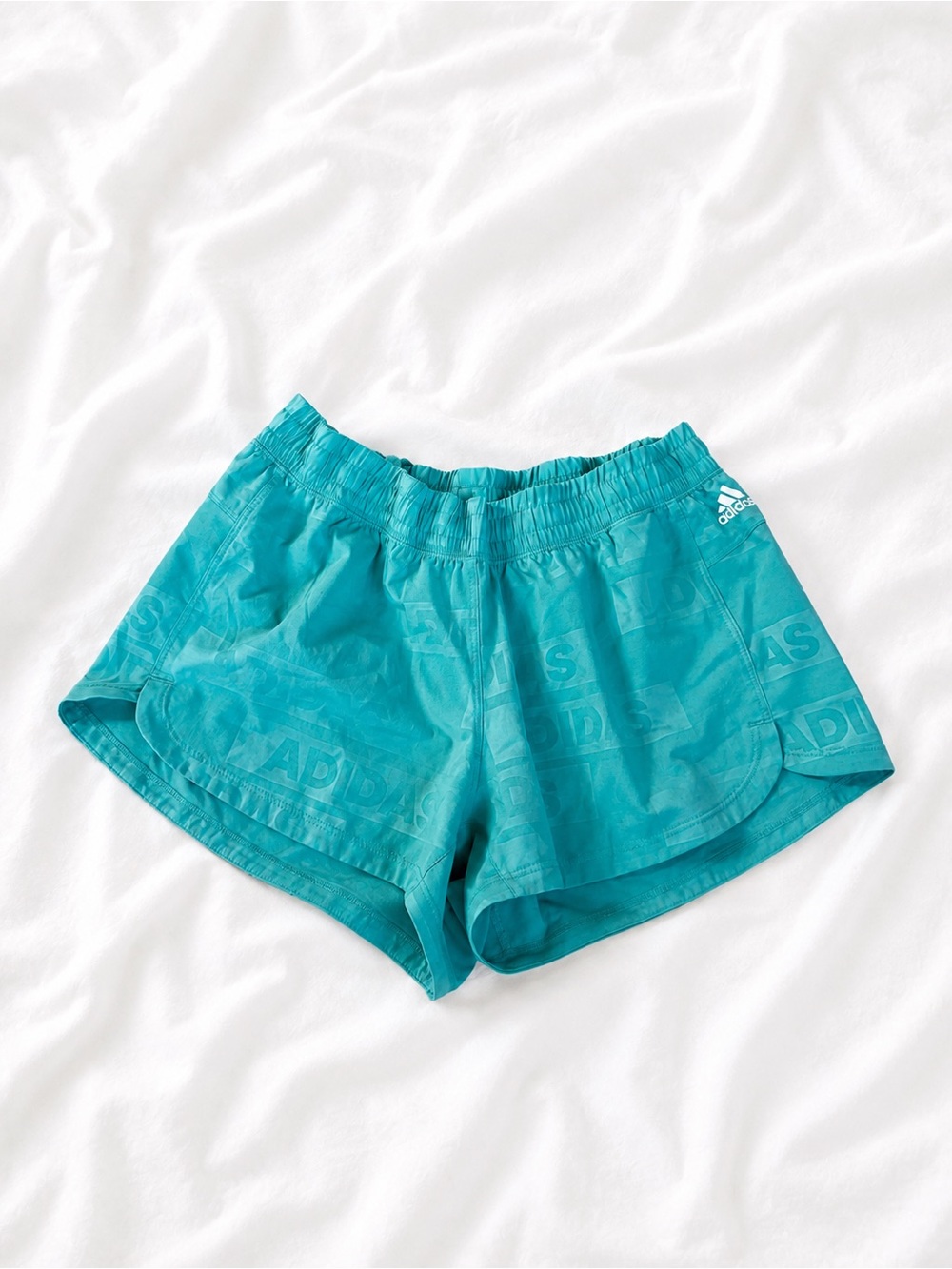 adidas Teal Athletic Shorts with Logo